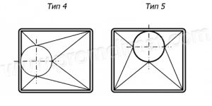 Переход с прямоугольного на круглое сечение тип 4-5 чертёж